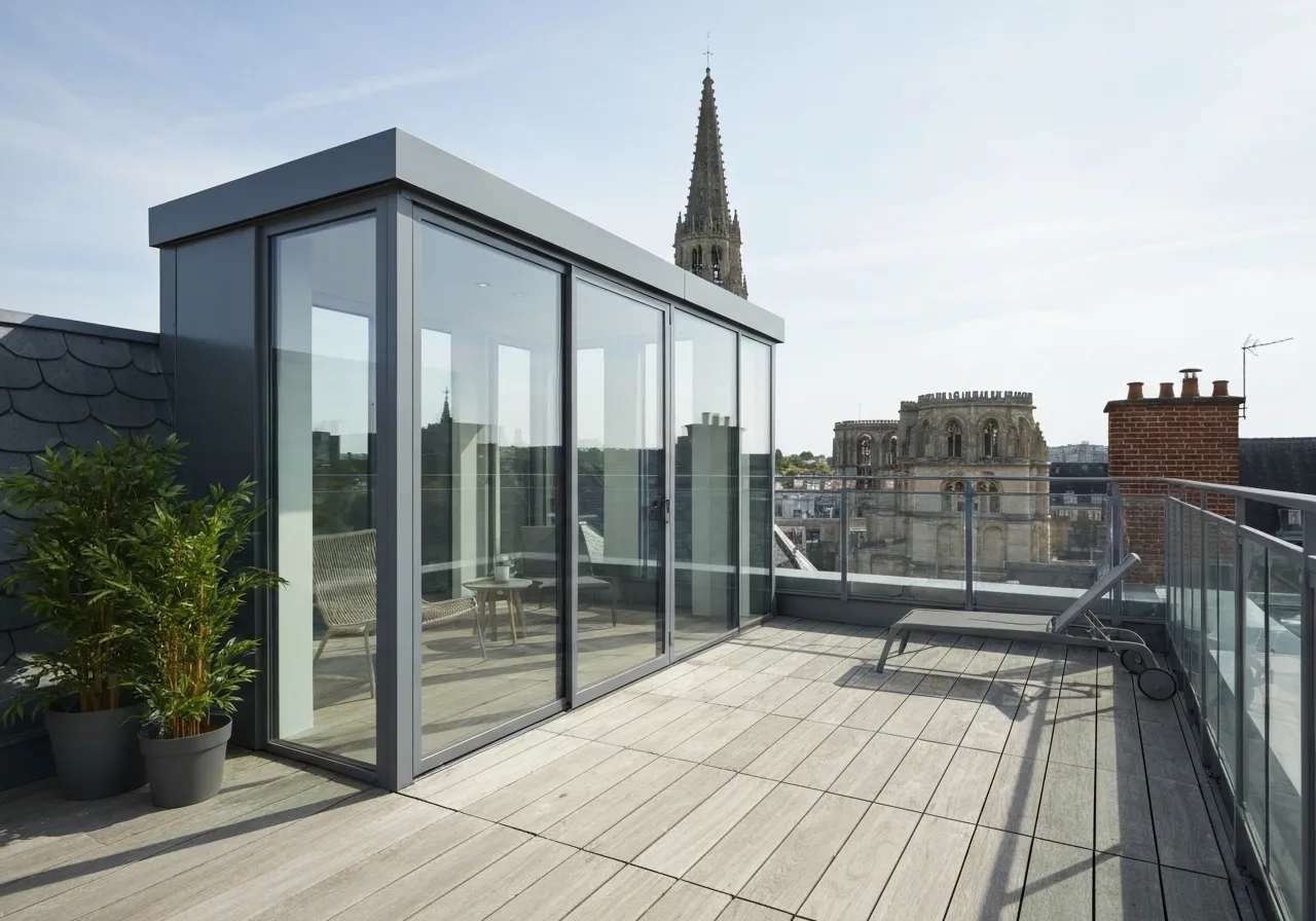 Garde-corps aluminium vitré Senlis, rambarde terrasse verre Oise, sécurité balcon enfant norme NF, pose garde-corps BPM 77, barrière piscine verre aluminium, rénovation terrasse Chantilly, verre feuilleté 44.2, profilé aluminium sol, garde-corps design moderne, protection vide extérieur