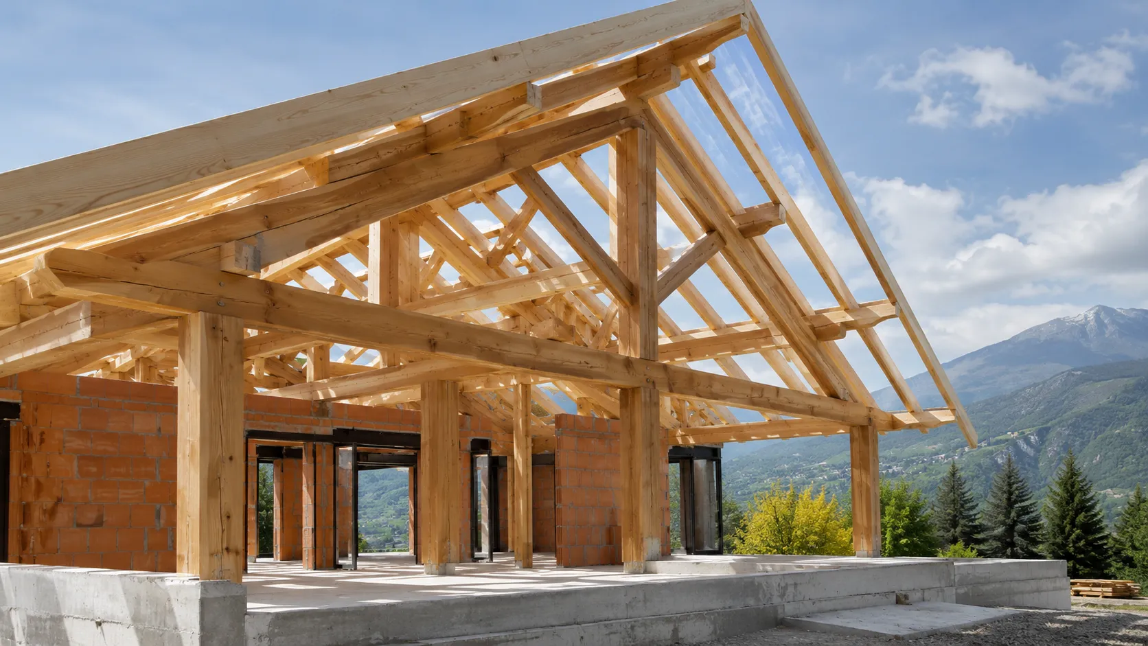 charpente sur mesure ; création charpente bois ; charpente personnalisée ; construction toiture bois ; charpentier 77 ; BPM 77