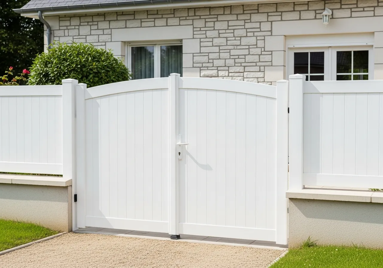 clôture PVC ; portail PVC renforcé ; portail battant PVC ; motorisation portail PVC ; clôture occultante PVC